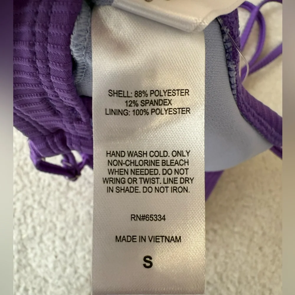 Salt + Cove ribbed purple bikini top